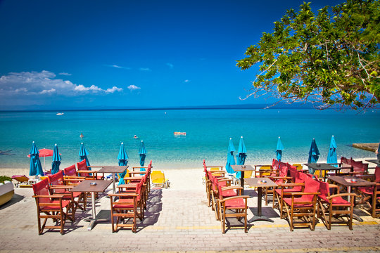 Pefkochori beach on Kasandra peninsula, Greece.