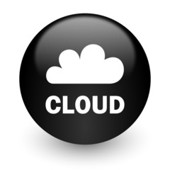 cloud black glossy internet icon
