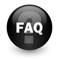 faq black glossy internet icon