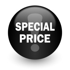 special price black glossy internet icon