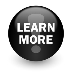 learn more black glossy internet icon