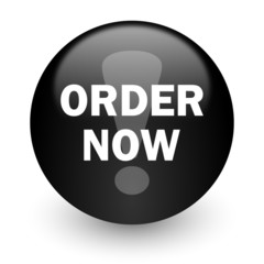 order now black glossy internet icon