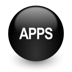 apps black glossy internet icon