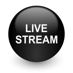 live stream black glossy internet icon