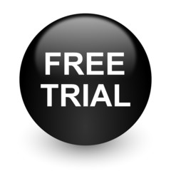 free trial black glossy internet icon