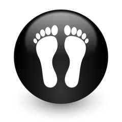 foot black glossy internet icon