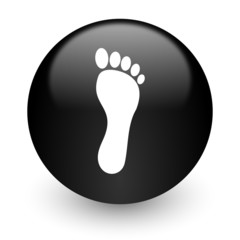 foot black glossy internet icon