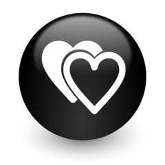 love black glossy internet icon