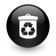 recycle black glossy internet icon