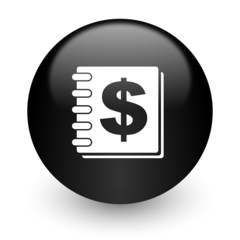 money black glossy internet icon