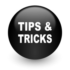 tips tricks black glossy internet icon