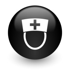 nurse black glossy internet icon