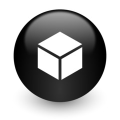 box black glossy internet icon