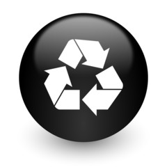 recycle black glossy internet icon