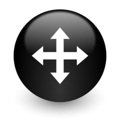 arrow black glossy internet icon