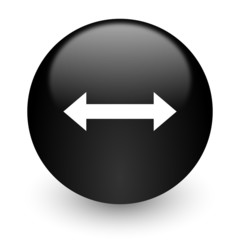 arrow black glossy internet icon