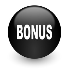 bonus black glossy internet icon
