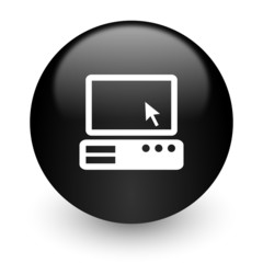 computer black glossy internet icon