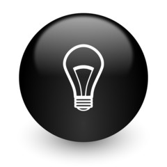 bulb black glossy internet icon