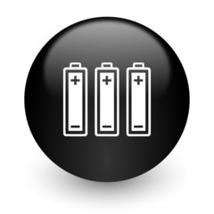 battery black glossy internet icon