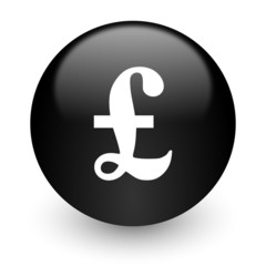 pound black glossy internet icon