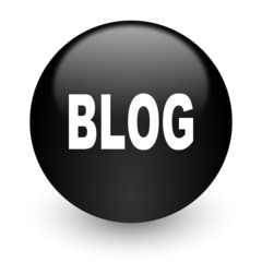 blog black glossy internet icon