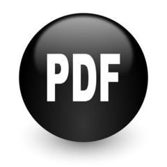 pdf black glossy internet icon