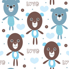 teddy bear pattern vector illustration