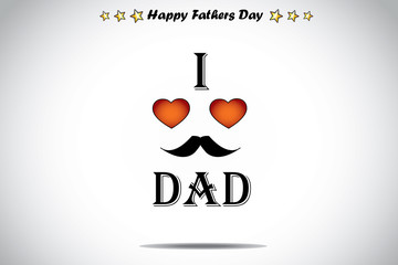 I love dad red love heart abstract fathers day illustration art