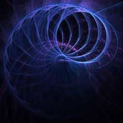 Blue Fractal Circular Abstract
