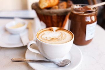 cappuccino with croissants