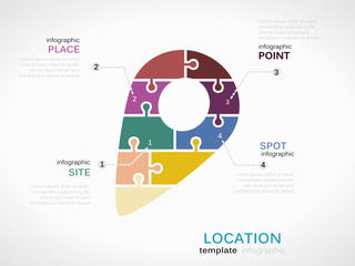 Location concept infographic template with sign