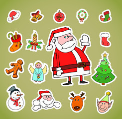 Christmas set.hand drawn Vector