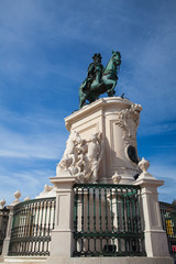 Bronze statue of King Jose I from 1775 on the Commerce Square, L