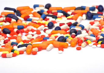 Pills isolated on white background