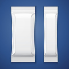 Two White Blank Foil Packaging Sachet Coffee