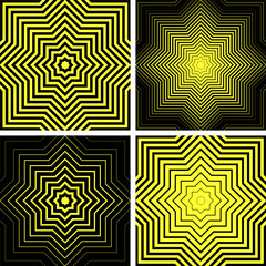 Octagons shapes. Abstract backgrounds set.