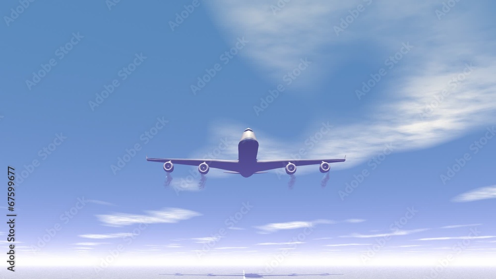 Canvas Prints plane taking off - 3d render
