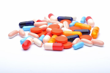 Pills isolated on white background