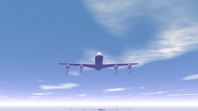 Plane taking off - 3D render
