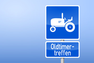 verkehrszeichen eckig blau oldtimer-treffen I