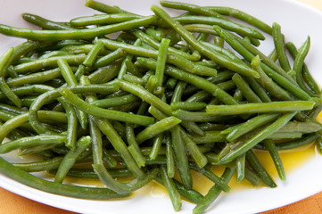 Fagiolini verdi conditi con olio extravergine d’oliva