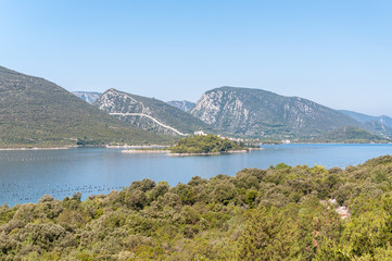 Fototapeta na wymiar View of the Mali Ston town in Croatia