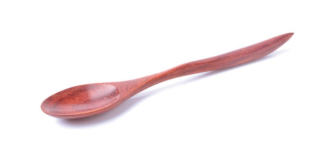 Wooden spoon on White background