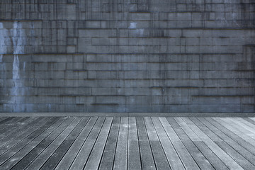 dirty wall and wooden floor