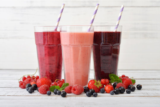 Smoothies with different berries