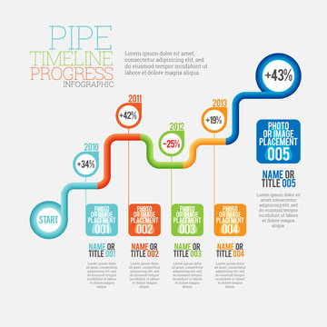 Pipe Timeline Progress Infographic