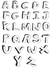 hand written alphabets