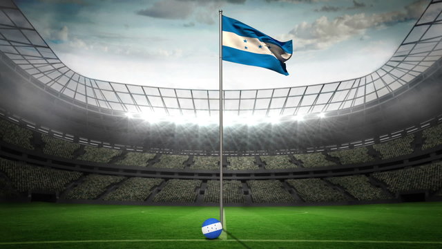 Honduras national flag waving on flagpole