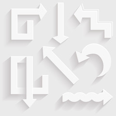 White arrows with shadow